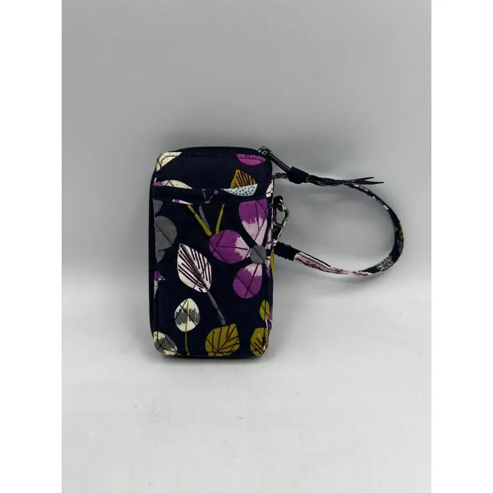 Vera Bradley Nightingale Wristlet All In One Wallet Blue Purple Green Floral